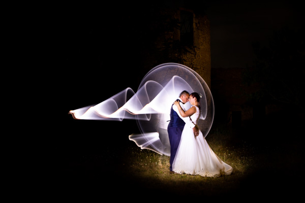 mariés-lightpainting light painting avec les mariés